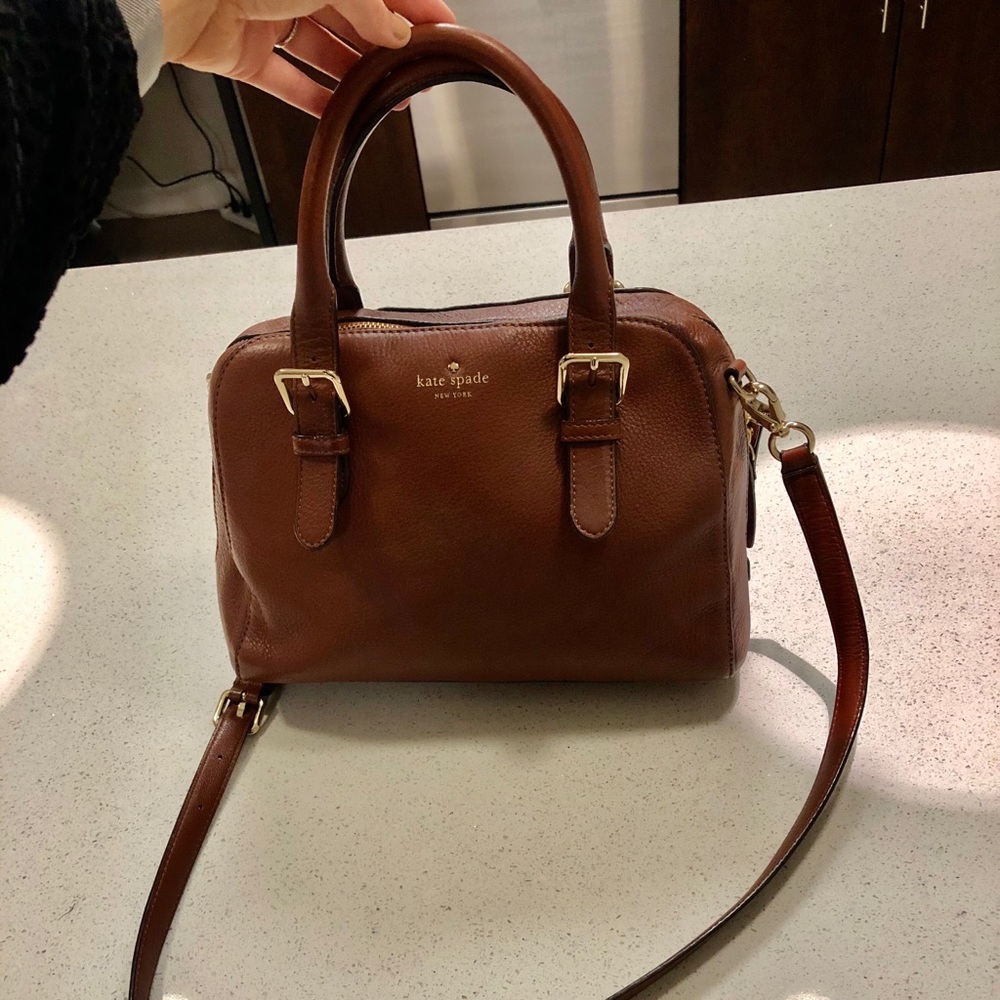 Kate Spade Brown Leather Crossbody dome bag